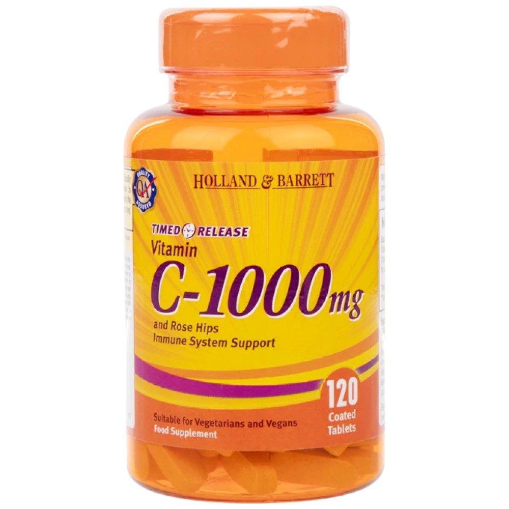 Витамин С Време за освобождаване 1000 mg | С розови бедра - 120 таблетки
