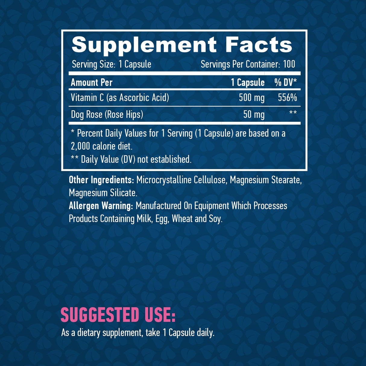 Витамин С с розови бедра 500 mg / 100 капачки.