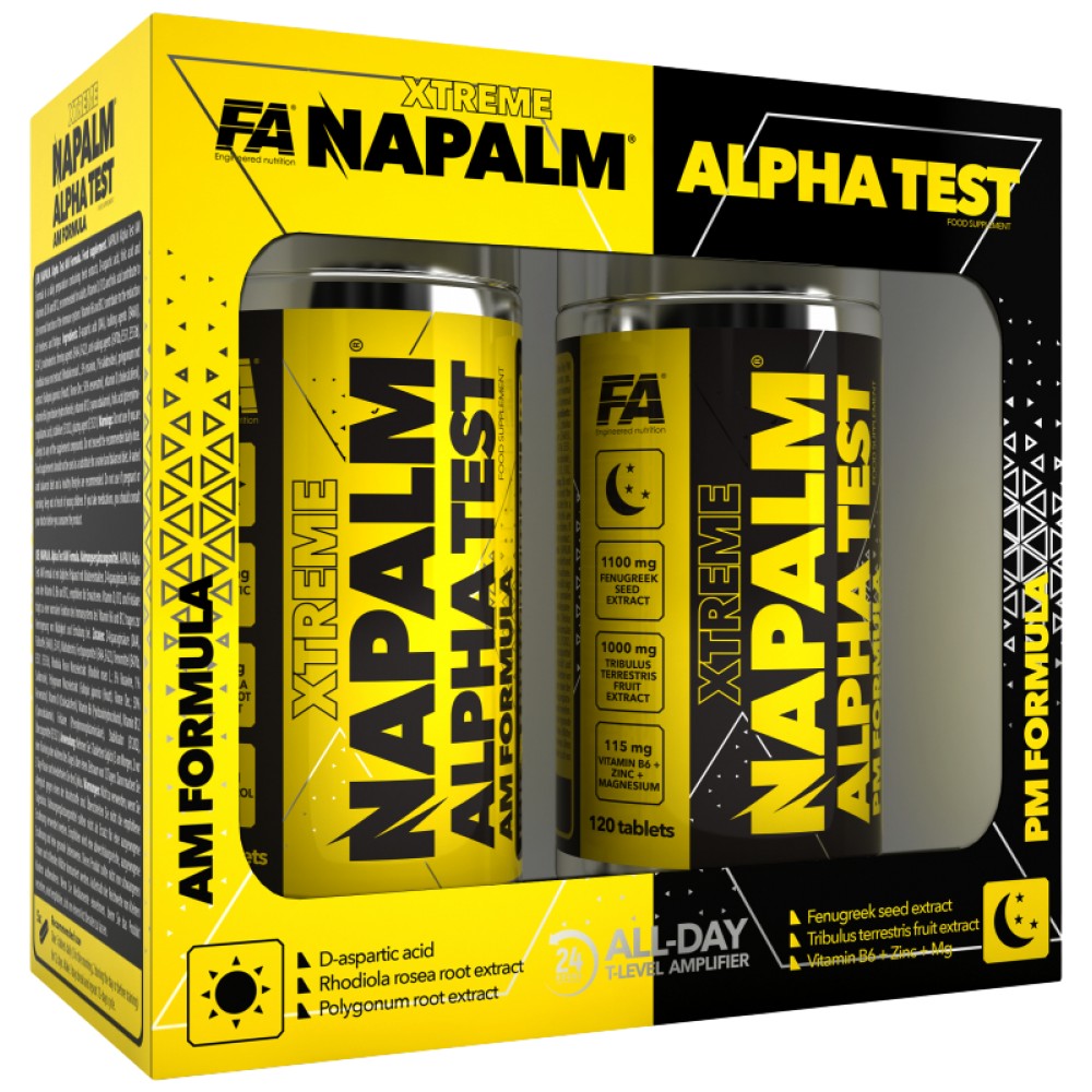Xtreme Napalm Alpha Test | Формула AM & PM - 120 + 120 таблетки