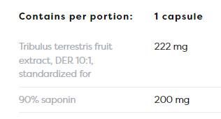 Tribulus terrestris 90% | 200 mg сапонини - 120 капсули