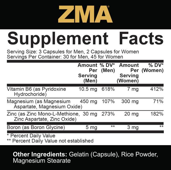 ZMA с бор | Основна серия - 180 капсули