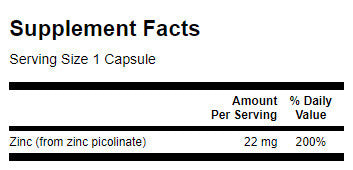 Цинк пиколитно тяло Предпочитана форма 22mg. / 60 капачки. - 0