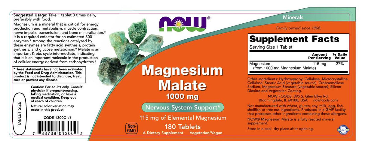 Магнезиев малат 1000 mg - 180 таблетки