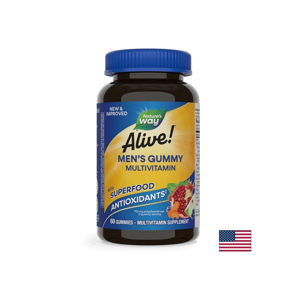 <tc>Alive</tc>! Mens Gummy Complete Multivitamin / <tc>Alive</tc>! Мултивитамини за мъже на Nature's Way, 60 меки капсули