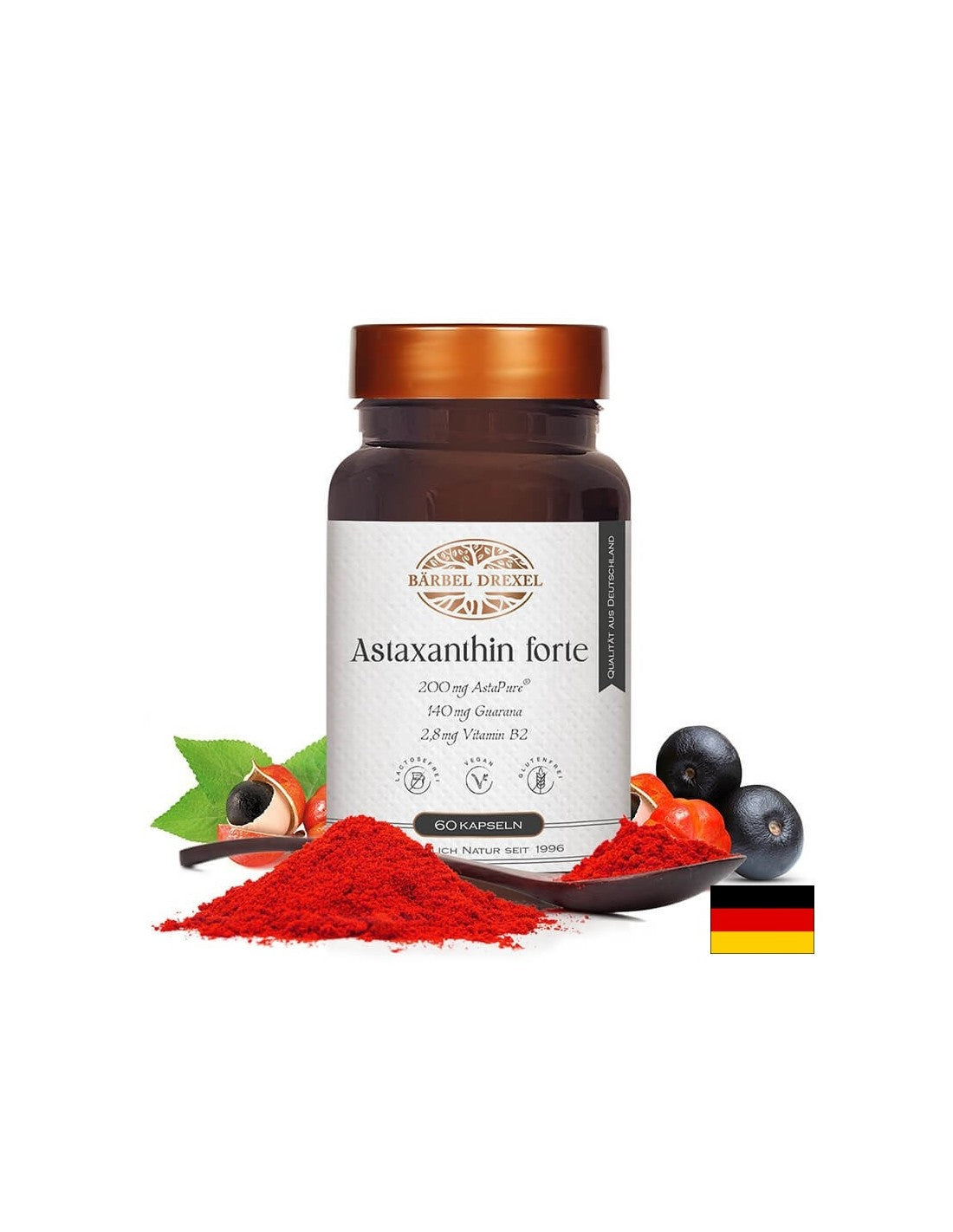Астаксантин форте - Astaxanthin Forte - очна подкрепа и неврозащита, 60 капсули <tc>Bärbel Drexel</tc>