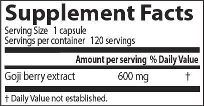 Най -добър екстракт от годжи бери 600 mg - 120 капсули