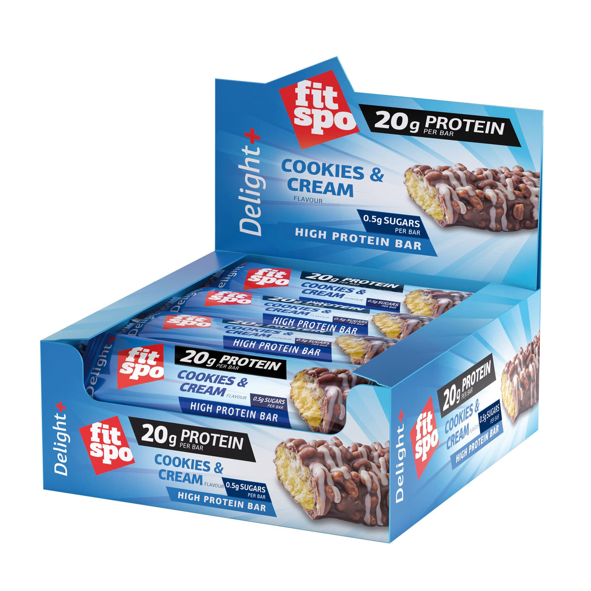 Delight+ Protein Bar бисквитки и сметана - 12 x 60 грама