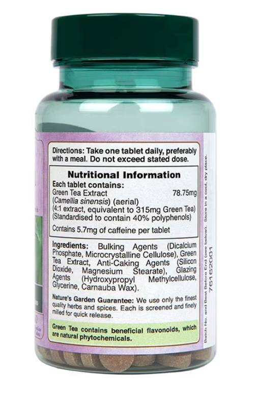 Екстракт от зелен чай 315 mg | Nature's Garden - 200 таблетки