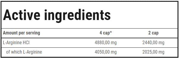 L -аргинин Xtreme 1220 mg - 90 капсули