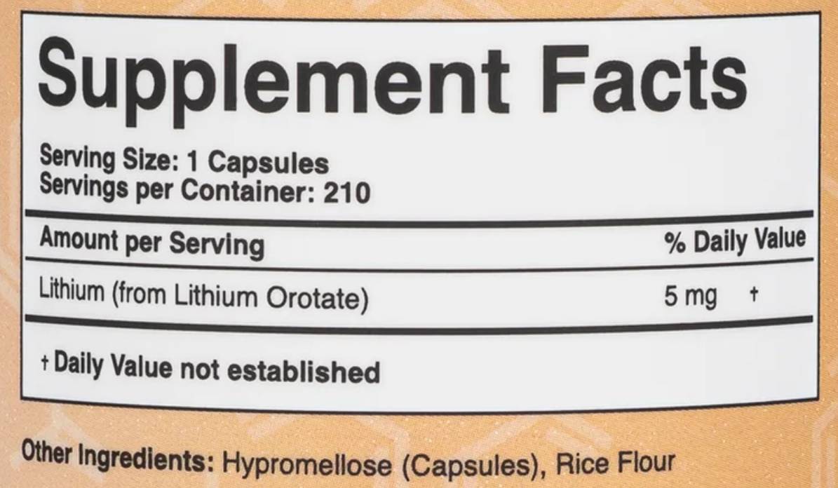 Литиев оротат 5 mg - 210 капсули