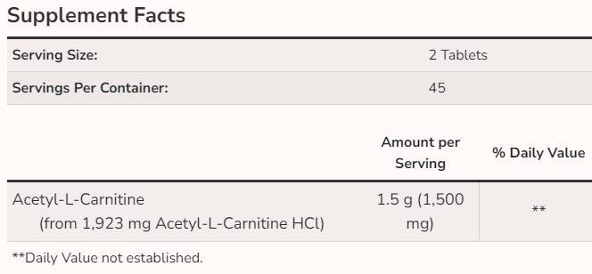 Ацетил L -карнитин 750 mg - 90 таблетки