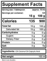 MCT масло 100% течност C8 - 500 ml