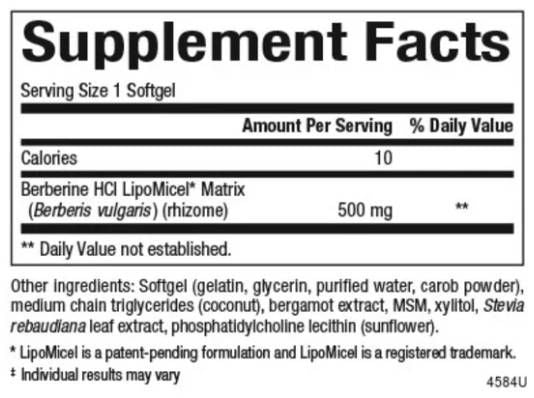 Берберинова липомицелна матрица 500 mg - 60 гел капсули