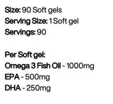 Омега 3 Висока якост | 500 mg EPA и 250 mg DHA 90 гел капсули