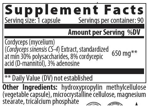 Cordyceps 650 mg - 60 капсули