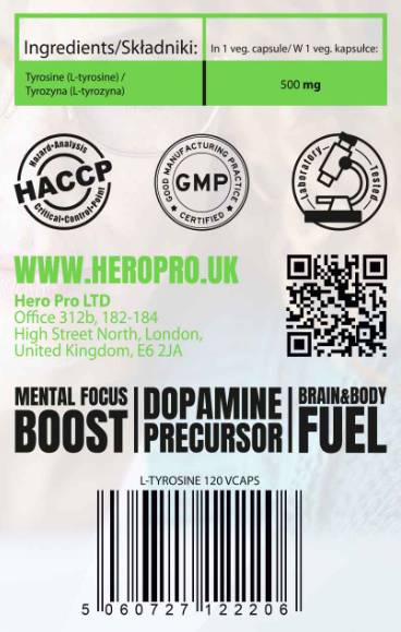 L -тирозин 500 mg - 120 капсули