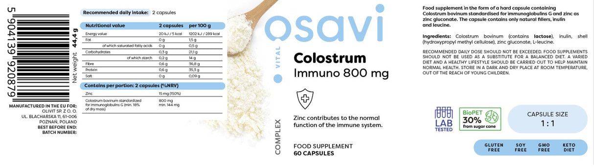 Colstrum Immuno 800 mg - 60 капсули