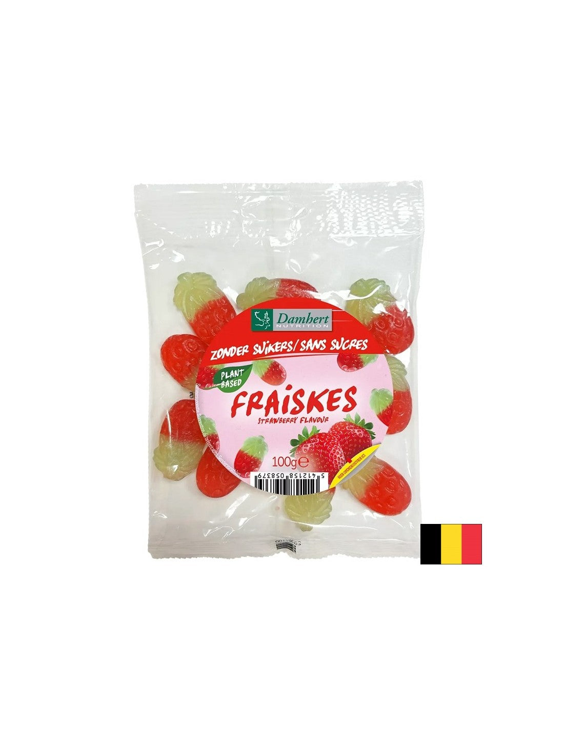 Дъвчащи бонбони с аромат на ягода (без захар), 100 g