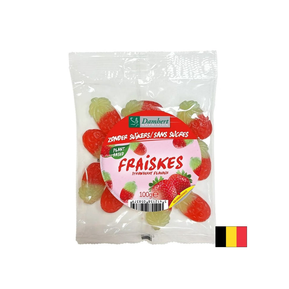 Дъвчащи бонбони с аромат на ягода (без захар), 100 g