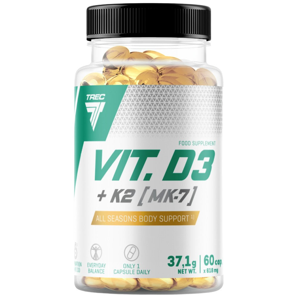 Vit. D3 + K2 (MK-7) | Витамин D и витамин К2 Формула 60 капсули