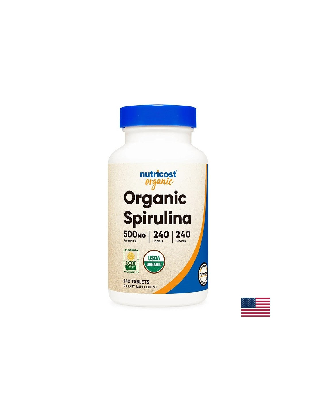 Детоксикация и имунитет - Спирулина органик, 240 <tc>Nutricost</tc> таблетки