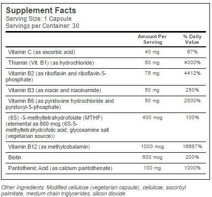 Най -добър напълно активен B комплекс | С Quatrefolic® - 30 капсули
