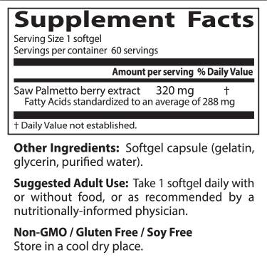 Най -добре трион Palmetto 320 mg - 60 гел капсули