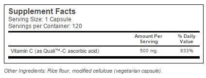 Най -добър витамин С + Quali ™ C 500 mg - 120 капсули