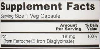 Желязо 18 mg ферошел - 120 капсули