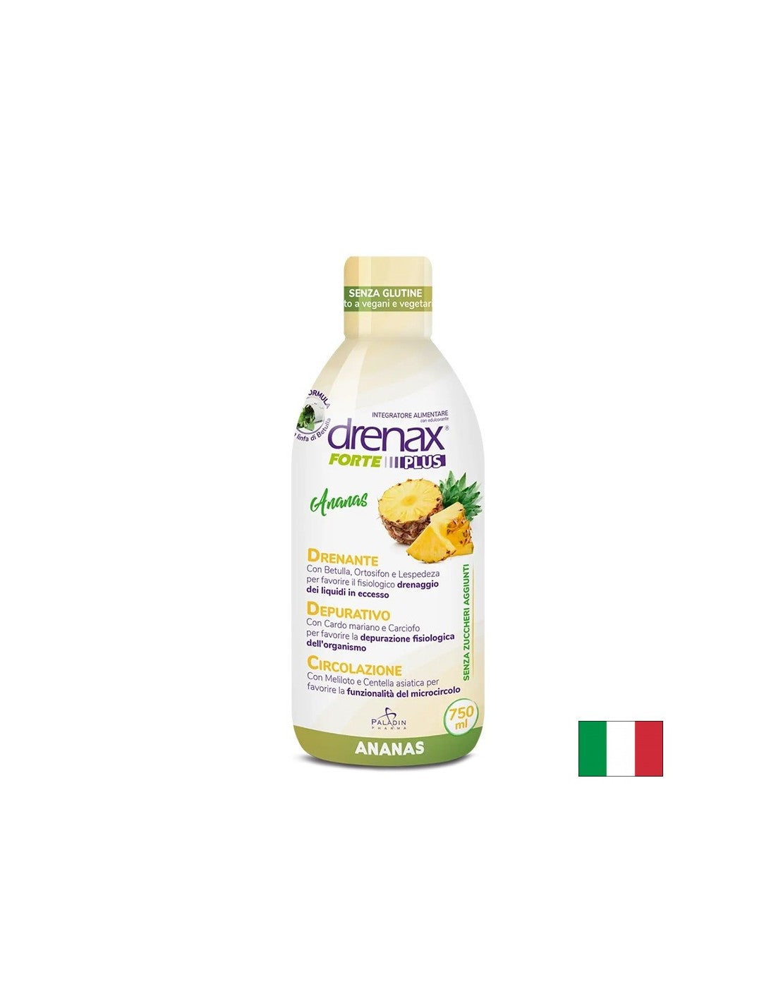 Формула за задържане против флуид с ананас - Drenax - Drenax® Forte Plus - билков диуретик, 750 ml, 25 дози