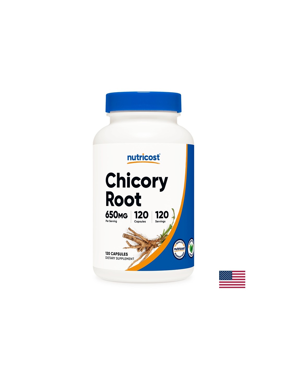 Корен от цикория - При диабет и лошо храносмилане, 650 mg, 120 капсули <tc>Nutricost</tc>