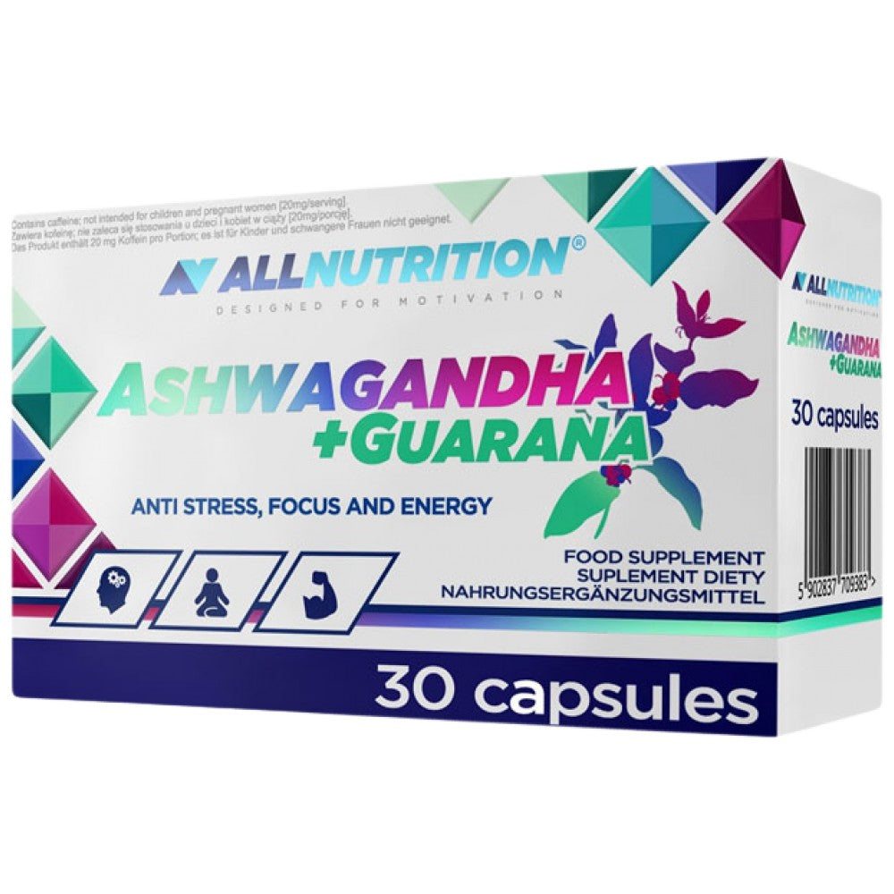 Ashwagandha + guarana | Против стрес, фокус и енергия - 30 капсули