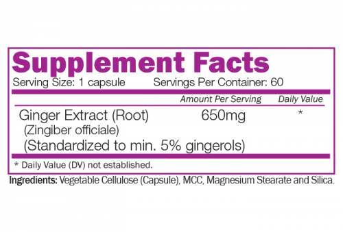 Екстракт от корен от джинджифил 650 mg - 60 капсули