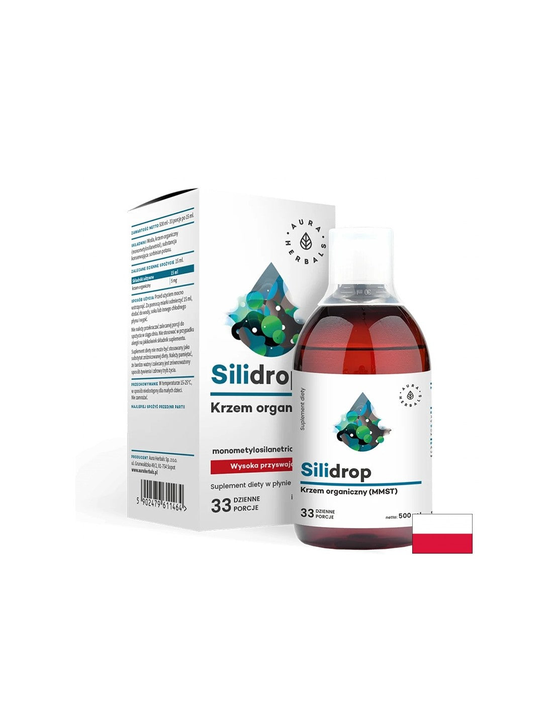Грижа за коса, кожа и нокти - Органичен силиций - Silidrop, 5 mg x 500 ml <tc>Aura Herbals</tc>
