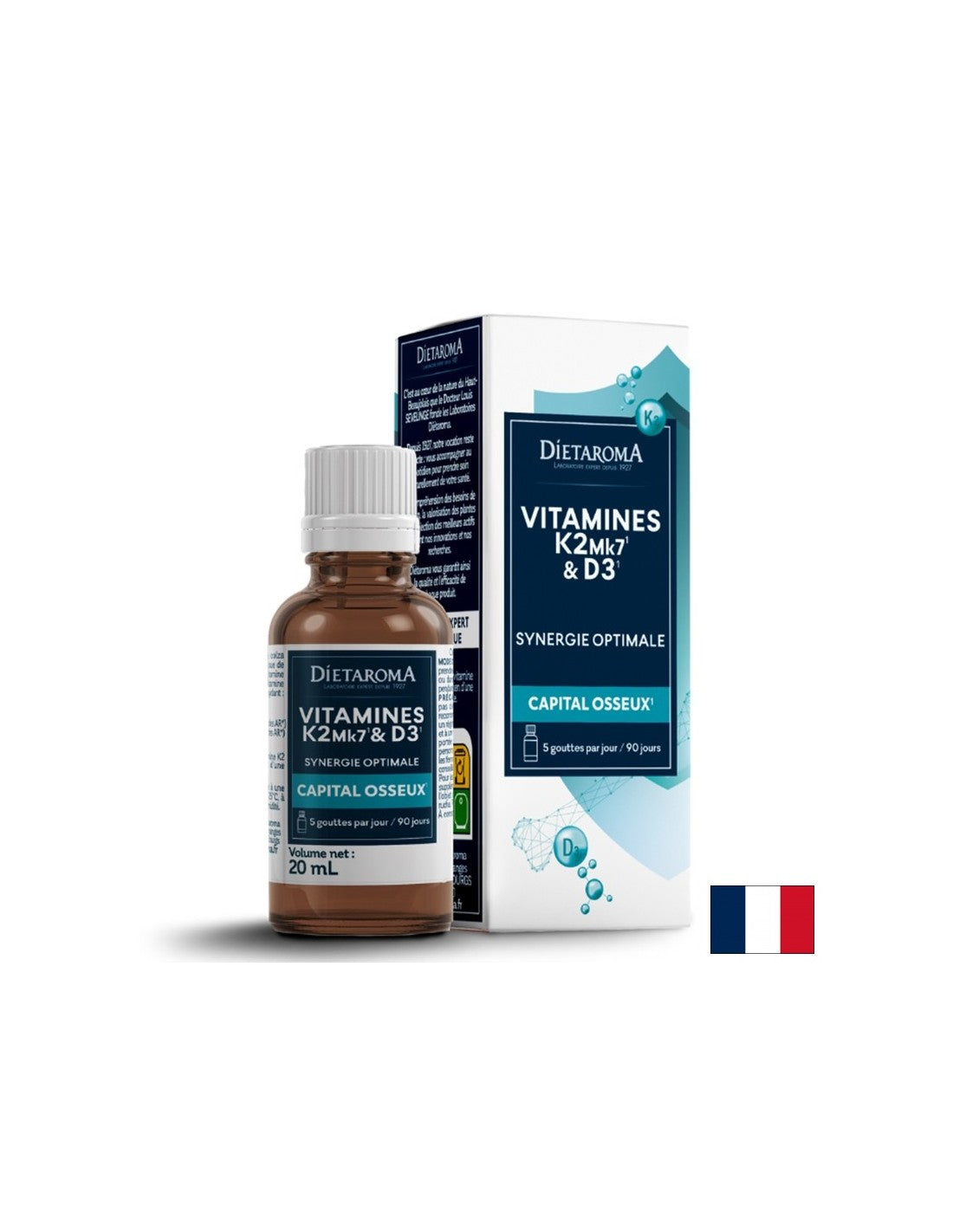 Грижа за костите - витамин D3+ K2, 20 ml капки