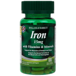 Iron 15 mg | With Vitamins and Minerals 100 capsules - Nutra Best Europe