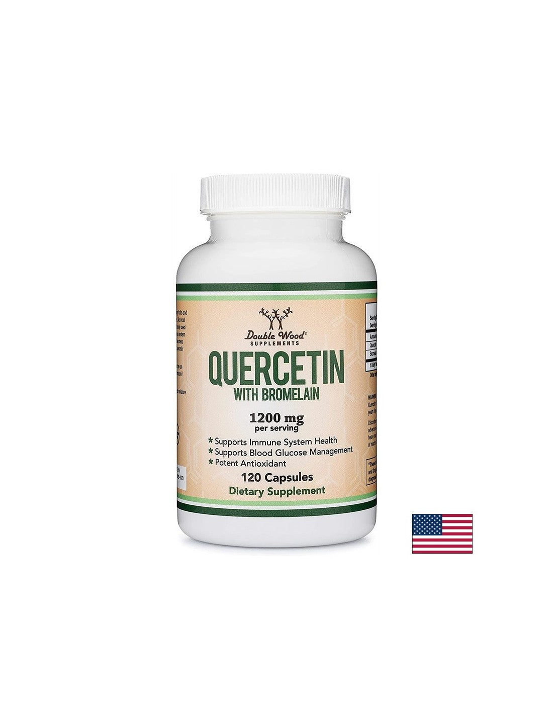 Имунитет - Кверцетин 1000 mg + Бромелаин 200 mg, 120 капсули <tc>Double Wood</tc>