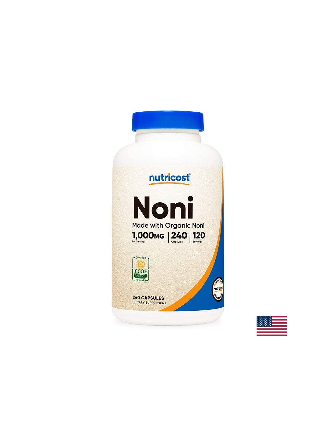 Имунитет - Плодове Нони, 500 мг х 240 капсули <tc>Nutricost</tc>
