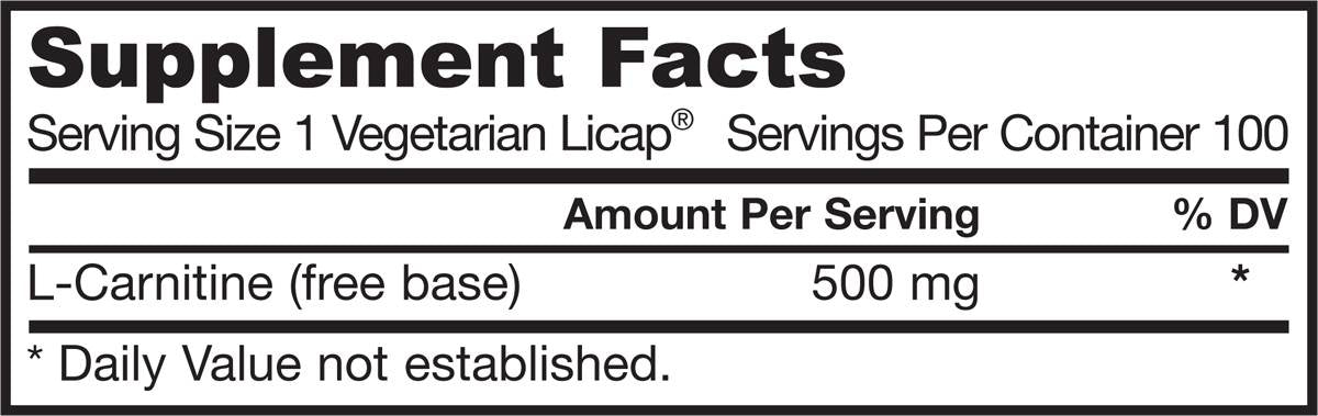 L -карнитин течна капачка 500 mg - 100 гел капсули