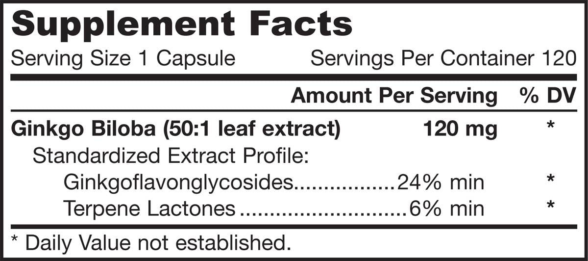 Ginkgo Biloba 120 mg 120 капсули
