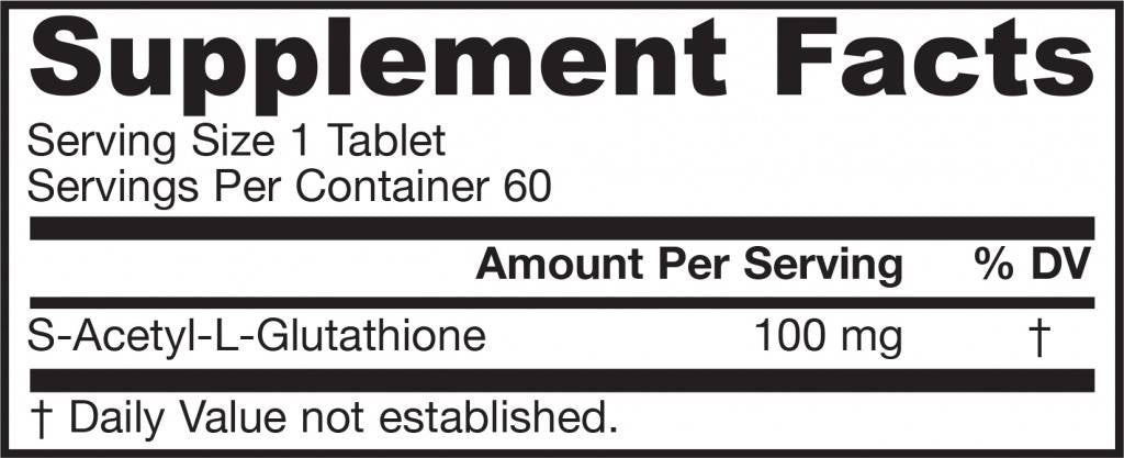 S-ацетил L-глутатион 100 mg-60 таблетки