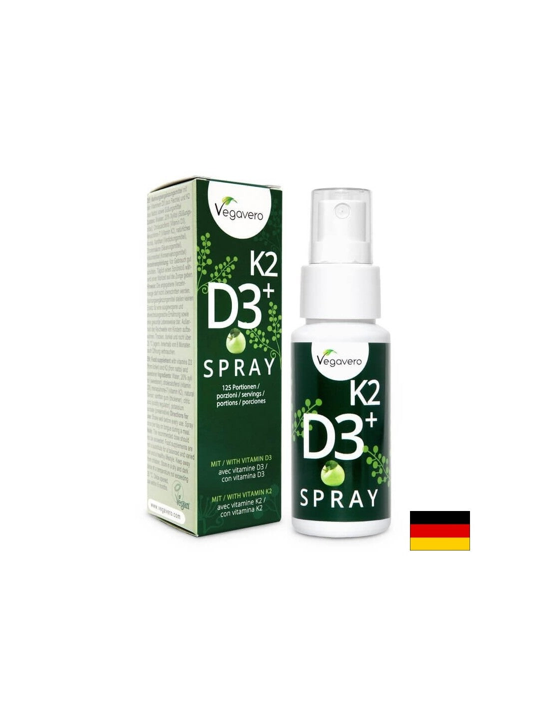 K2 + D3 спрей/ витамин К2 + D3/ Орален спрей, 25 ml, 125 дози, 100% веган