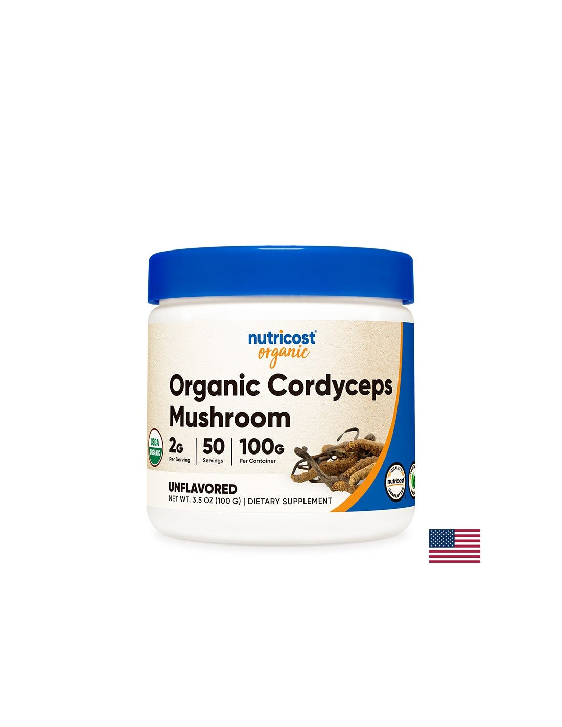 При умора и стрес - Cordyceps Organic, 100 g, <tc>Nutricost</tc> прах