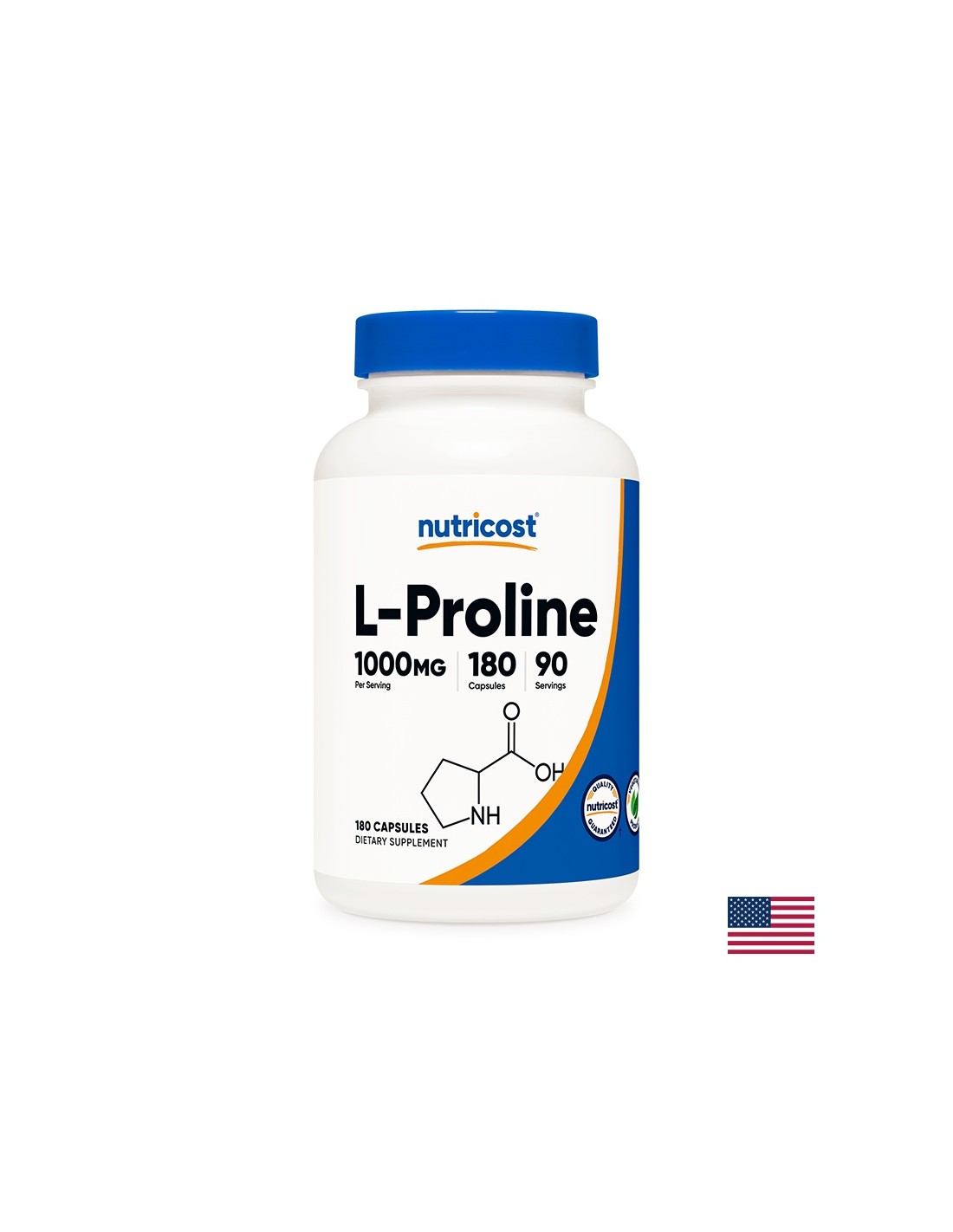 Кости и стави - L-Proline, 500 mg/180 капсули, 90 дози <tc>Nutricost</tc>