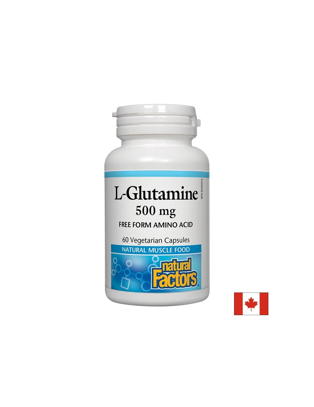 За чревната бариера и мускулната функция - L-глутамин, 500 mg, 60 капсули <tc>Natural Factors</tc>