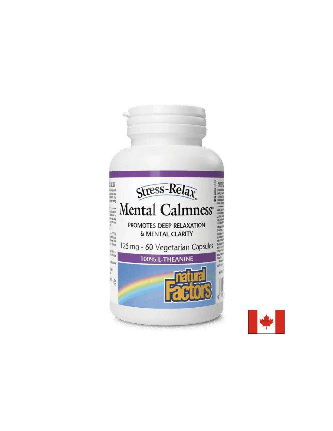 L-Theanine, 125 mg - В подкрепа на нервната система, 60 капсули <tc>Natural Factors</tc>