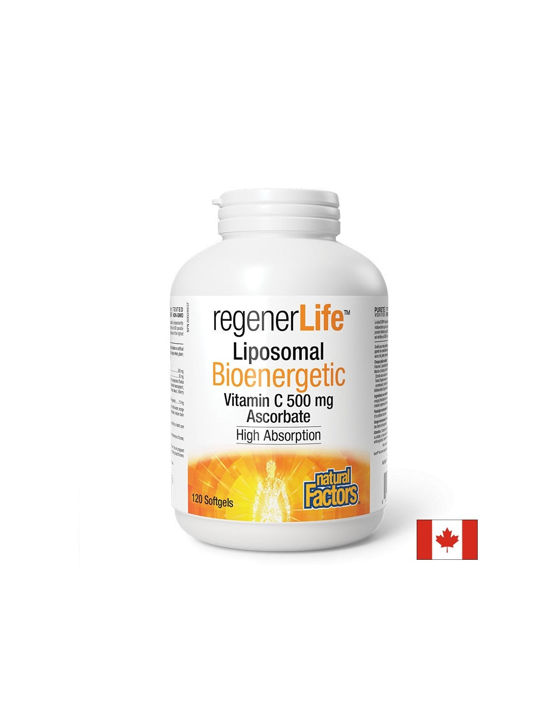 Regener Life ™ Липозомен витамин С 500 mg - 120 гел капсули