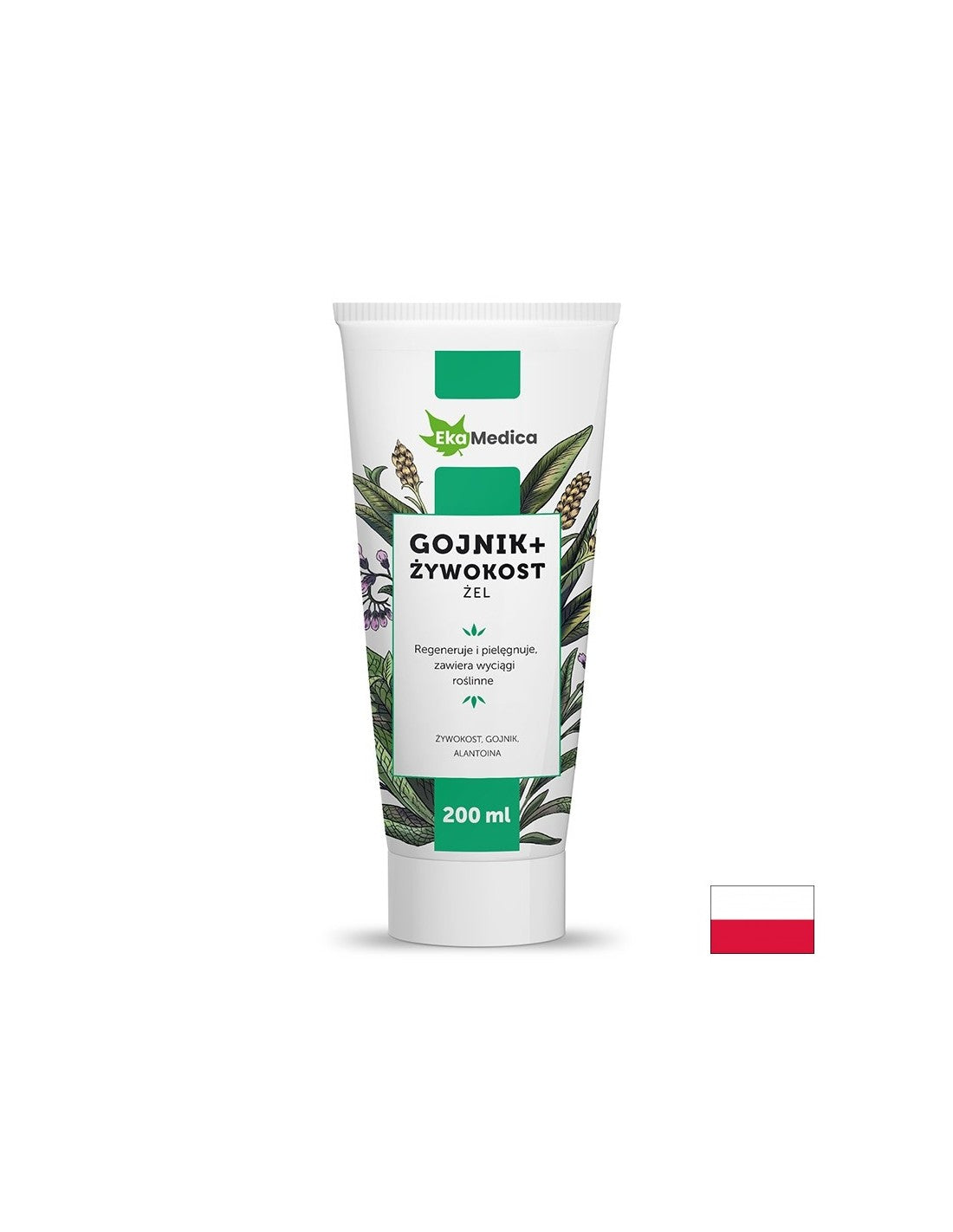 Масажен гел с чай от градински чай и черен Comfrey, 200 ml Ekamedica