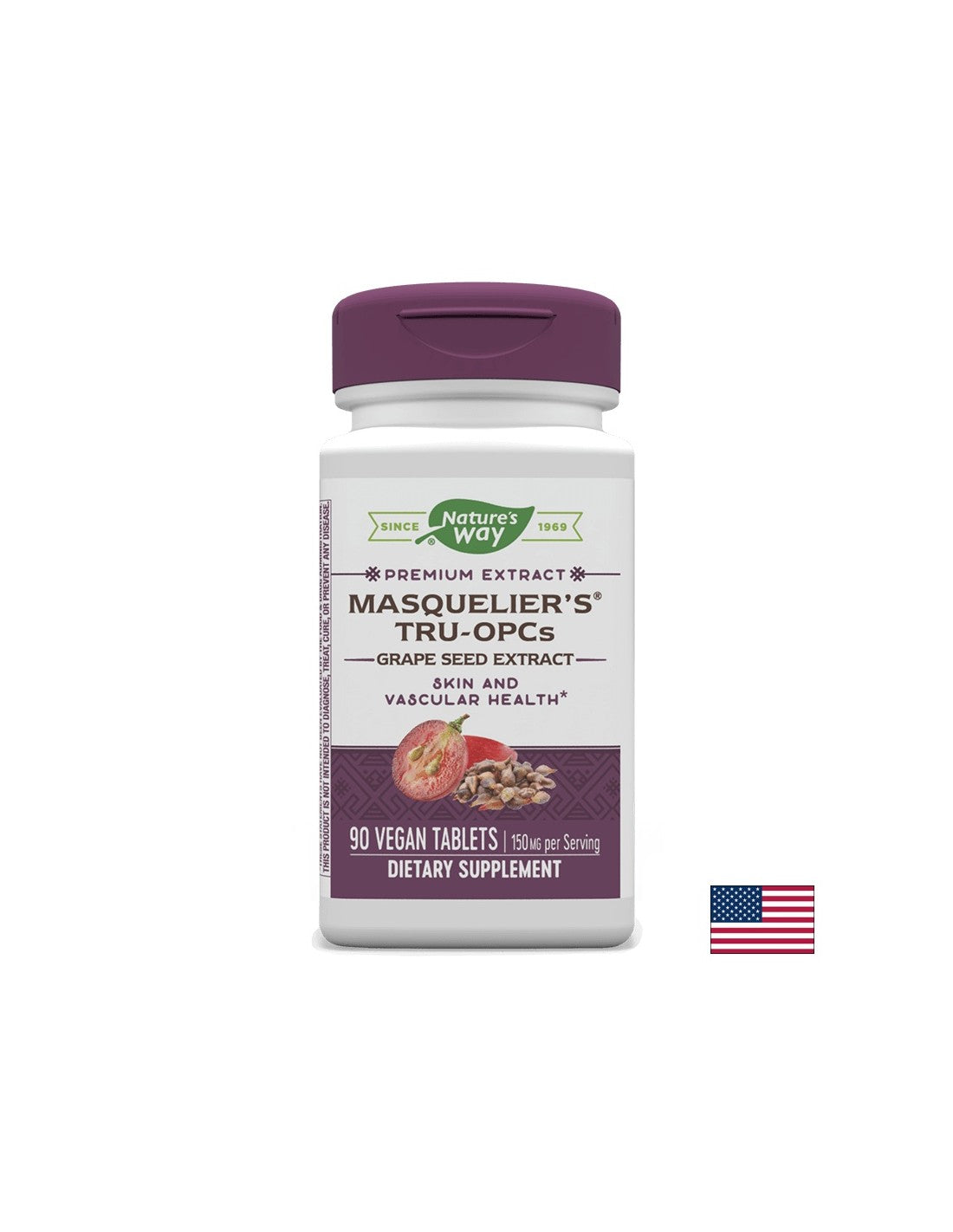 Masquelier's® Tru-Opcs ™ екстракт от гроздови семена, 90 таблетки Природозащитен път