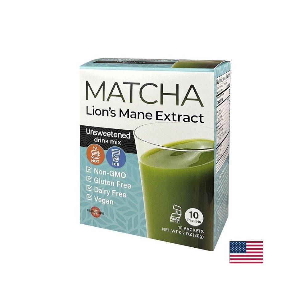 Matcha с екстракт от Mane на Lion - Super Focus - Увеличаване на енергията и концентрация - Незабавна напитка, 10 сашета